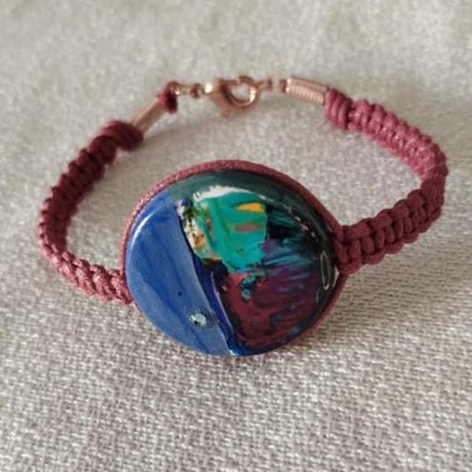 Bracciale amaranto con paesaggio