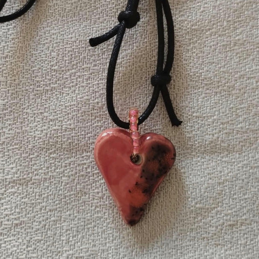 Pendente in ceramica Cuore piccolo rosso